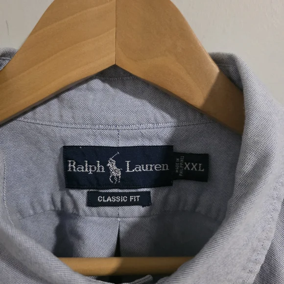 Ralph Lauren Classic Fit Button Down Shirt XXL Light Blue Short Sleeve - Picture 5 of 11